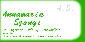 annamaria szonyi business card